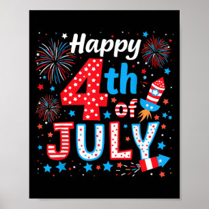 Affiche Joyeux drapeau américain 4 juillet patriotique USA