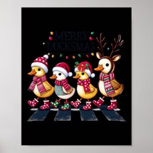 Affiche Joyeux Duckmas Drôle Amoureux de canard Santa Hat 