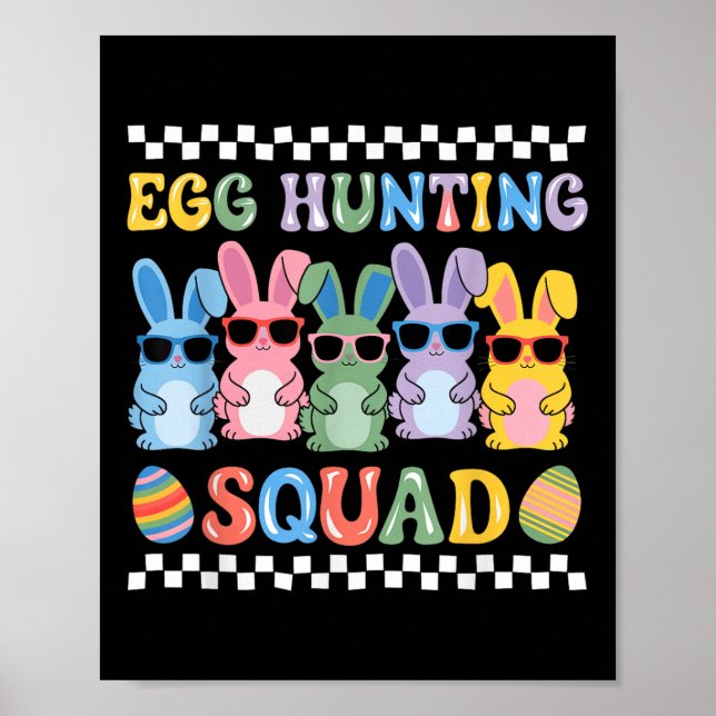 Affiche Joyeux Easter Bunny Egg Hung Squad Crew Famille B (Devant)