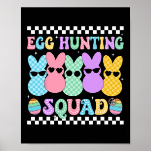 Affiche Joyeux Easter Bunny Egg Hung Squad Crew Famille B