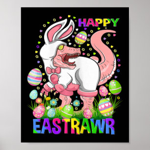 Affiche Joyeux Eastrawr Drôle T Rex Jour de Pâques Dinosau