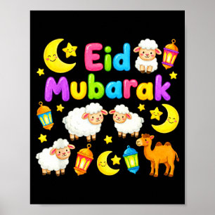 Affiche Joyeux eid mubarak pour les enfants musulmans eid