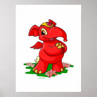 Affiche Joyeux éléphant rouge à Shenkuu