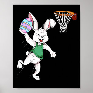 Affiche Joyeux enfants de Pâques garçons Bunny Dunk Bysket