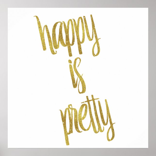 Affiche Joyeux est jolie Citation Faux Gold Foil Parties s (Devant)