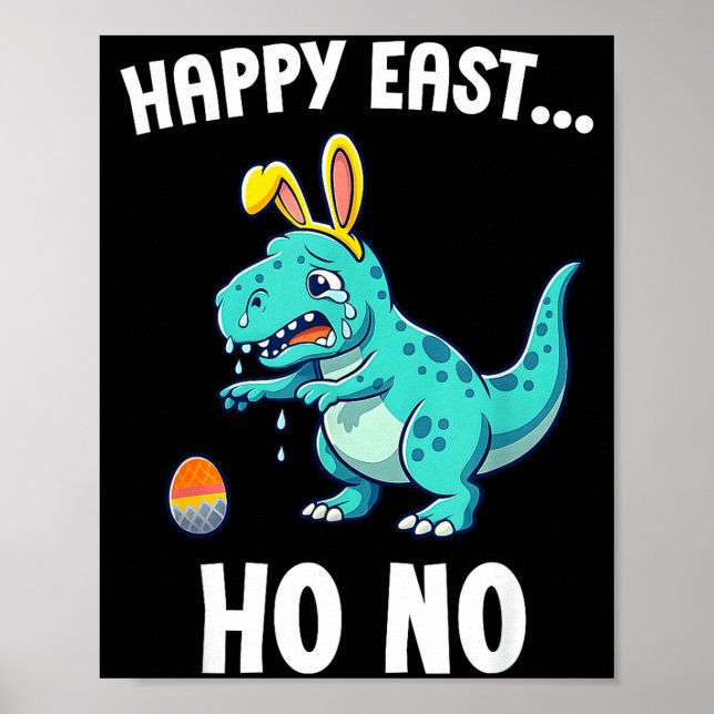 Affiche Joyeux est... oh non drôle trex dinosaure garçons  (Devant)