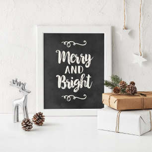 Affiche Joyeux et brillant noir Chalkboard Mur de vacances
