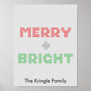 Affiche Joyeux Et Brillante Typographie Chandail De Noël