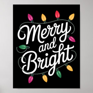 Affiche Joyeux Et Lumineux Lumières De Noël Cosy Esthétiqu