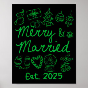Affiche Joyeux Et Mariés Établis 2025 Noël Couples Corresp