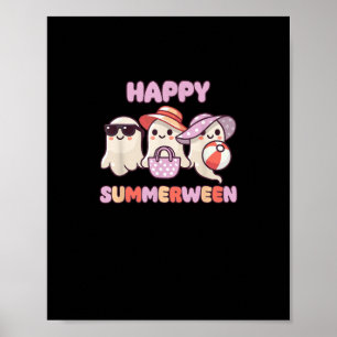 Affiche Joyeux été d'été d'Halloween fantôme