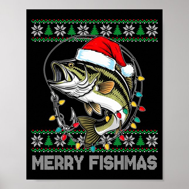 Affiche Joyeux Fishmas Drôle B Pêche Noël Pour Femmes  (Devant)