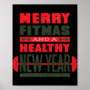 Affiche Joyeux Fitmas et bonne année au derrière Fitness d