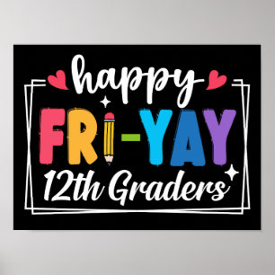 Affiche Joyeux Fri-Yay 12ème Graders Enseignant Étudiant d