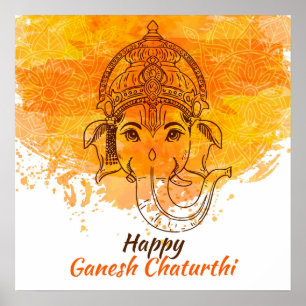 Affiche Joyeux Ganesh Chaturthi