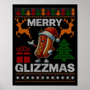 Affiche Joyeux Glizzmas -Noël Glizy Tenue de Famille Assor