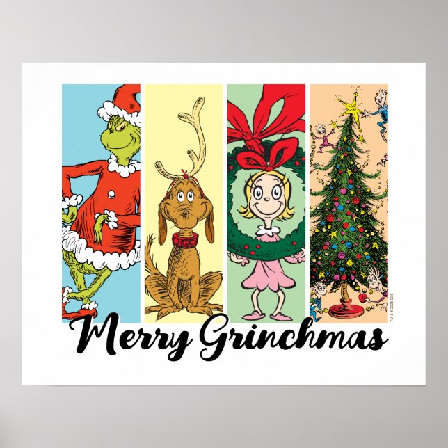 Affiche Joyeux Grinchmas Collage de Fêtes (Devant)