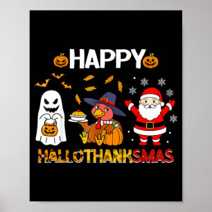 Affiche Joyeux Hallothanksmas Funny Halloween Thanksgiving