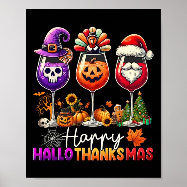 Affiche Joyeux Hallothanksmas Halloween Thanksgiving Chris (Devant)