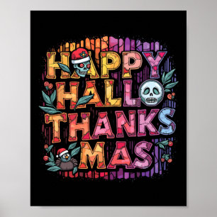 Affiche Joyeux Hallothanksmas Halloween Thanksgiving Chris