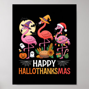 Affiche Joyeux Hallothanksmas Xmas Halloween Thanksgiving