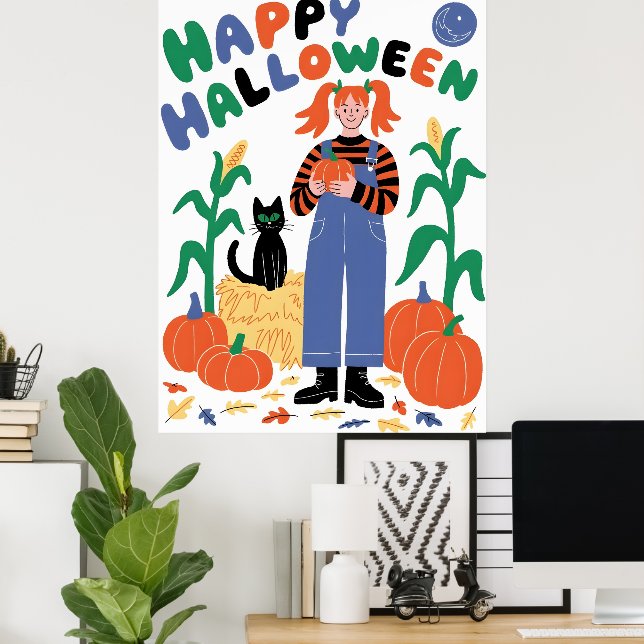Affiche Joyeux Halloween (Bureau à domicile)