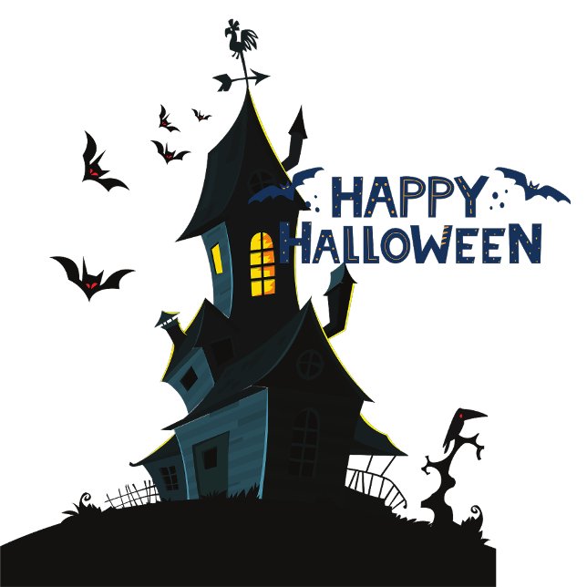 Affiche Joyeux Halloween (Whispers from beyond echo in the haunted mansion.)