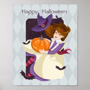 Affiche Joyeux Halloween Alice au pays des merveilles