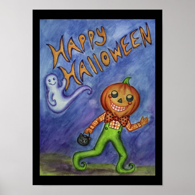 Affiche Joyeux Halloween Art (Devant)