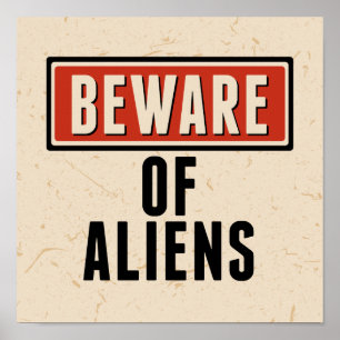 Affiche Joyeux Halloween   Attention aux Aliens