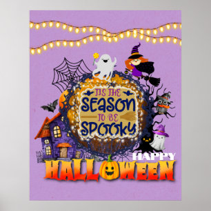 Affiche Joyeux Halloween C'est la saison effrayante de cél