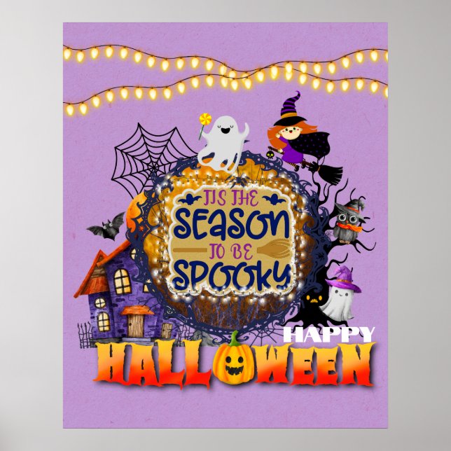 Affiche Joyeux Halloween C'est la saison effrayante de cél (Devant)