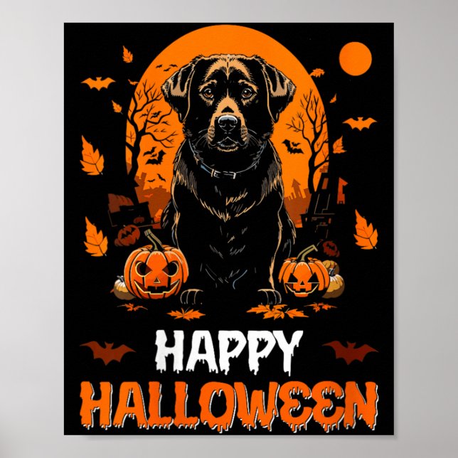 Affiche Joyeux Halloween Chien Femme 3 (Devant)