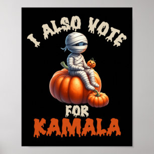 Affiche Joyeux Halloween comme maman avec Citrouille sculp