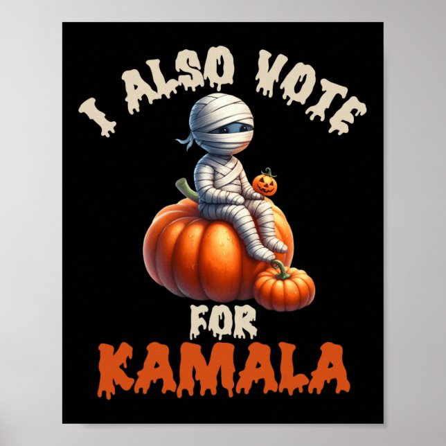 Affiche Joyeux Halloween comme maman avec Citrouille sculp (Devant)