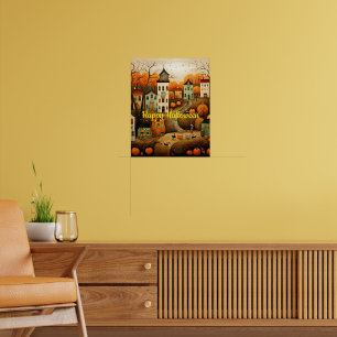 Affiche Joyeux Halloween illustration colorée