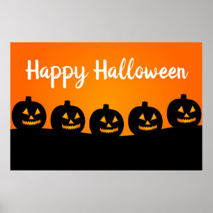 Affiche Joyeux Halloween Jack-O-Lanterns