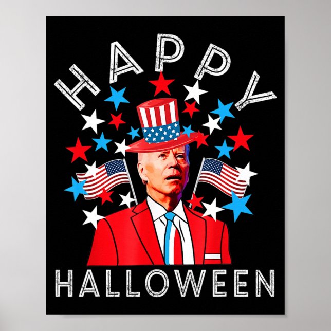 Affiche Joyeux Halloween Joe Biden le Juillet Memorial Ind (Devant)