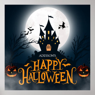 Affiche Joyeux Halloween noir et orange