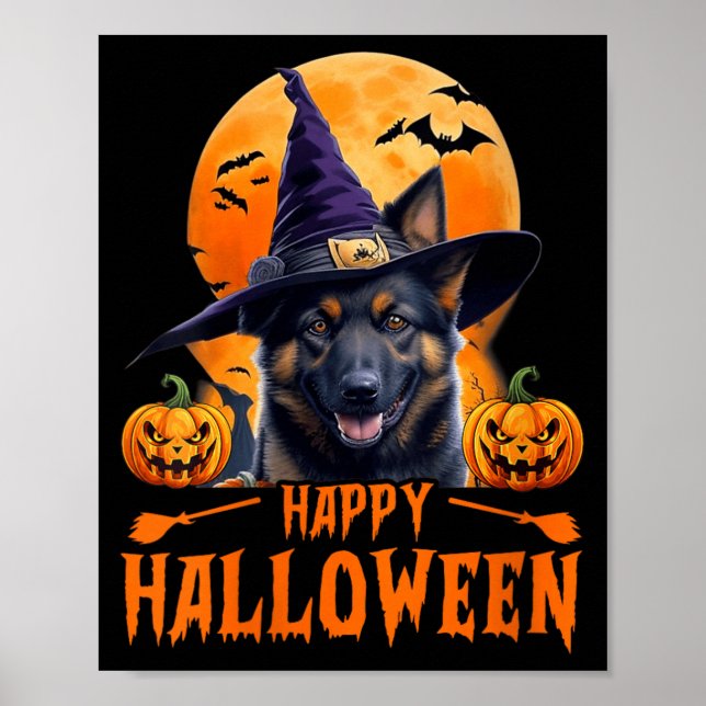 Affiche Joyeux Halloween pour femmes Chien 1 (Devant)