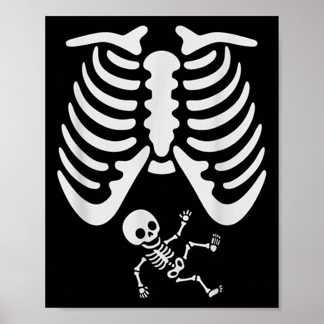 Affiche Joyeux Halloween Pregnant Baby Skeleton Mer Éffray (Devant)