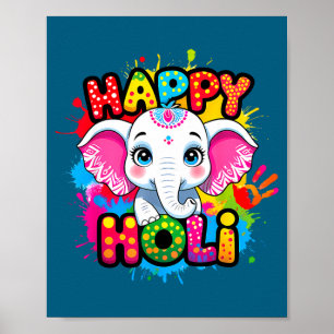 Affiche Joyeux holi enfants garçons tout-petit fille inde