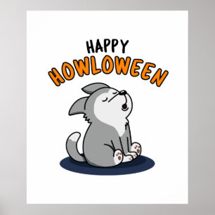 Affiche Joyeux Howloween Funny Chien Chien Pun