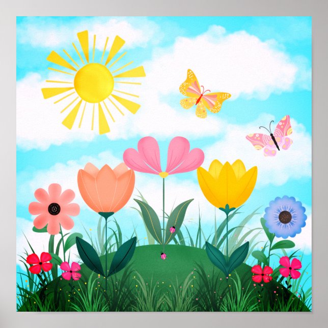 Affiche Joyeux jardin ensoleillé (Devant)