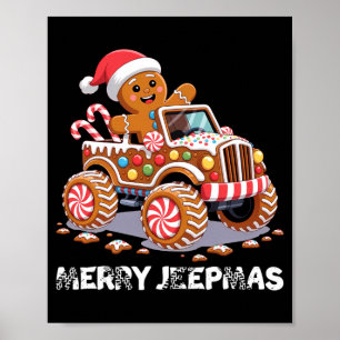 Affiche Joyeux Jeepmas lumière de renne laid Noël long S