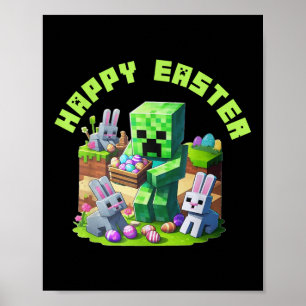 Affiche Joyeux Jeu Vidéo De Pâques Pixel Pour Hommes Femme