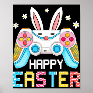 Affiche Joyeux Joueur de Pâques Jeu Vidéo Jour de Pâques G