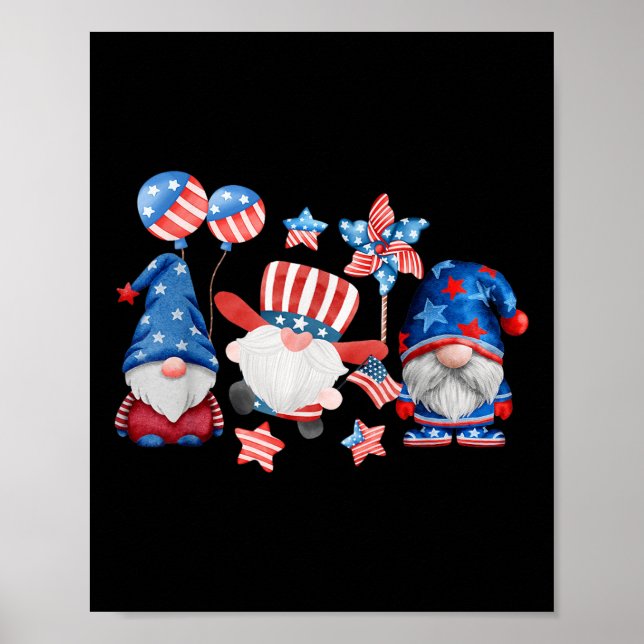 Affiche Joyeux Jour commémoratif 4 juillet avec drapeau am (Devant)