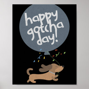 Affiche Joyeux jour d'adoption chien nouveau chiot jour d'
