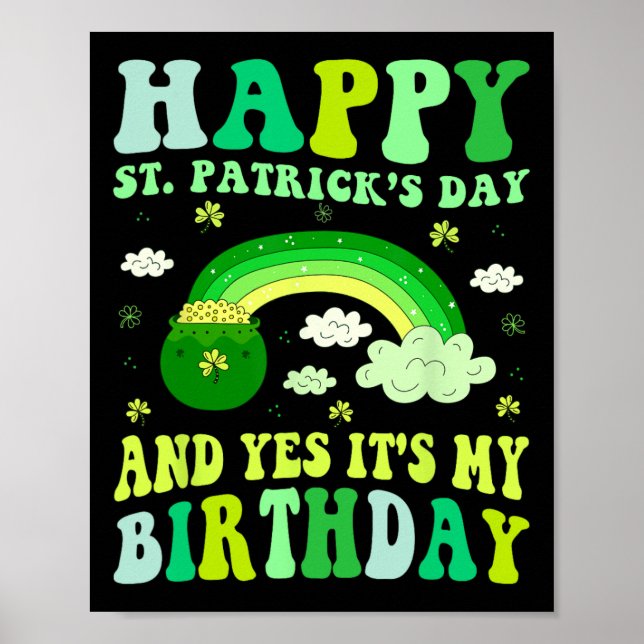 Affiche Joyeux Jour de la Saint Patrick Anniversaire Saint (Devant)